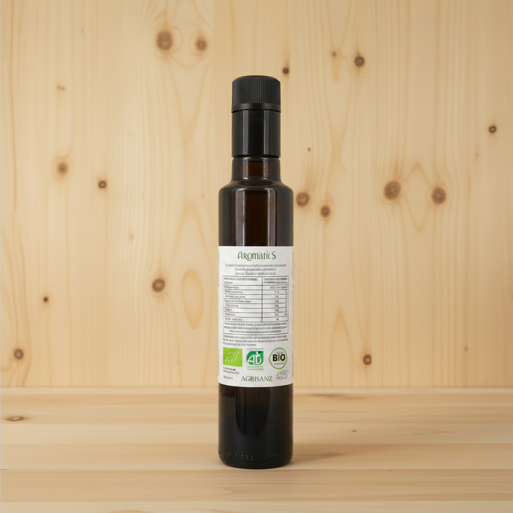 Aceite Ajo Negro - etiqueta trasera - madera pino