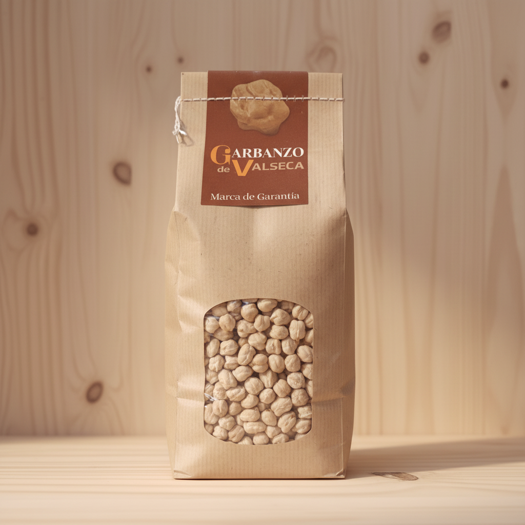 Garbanzos Valseca - delantera - madera pino